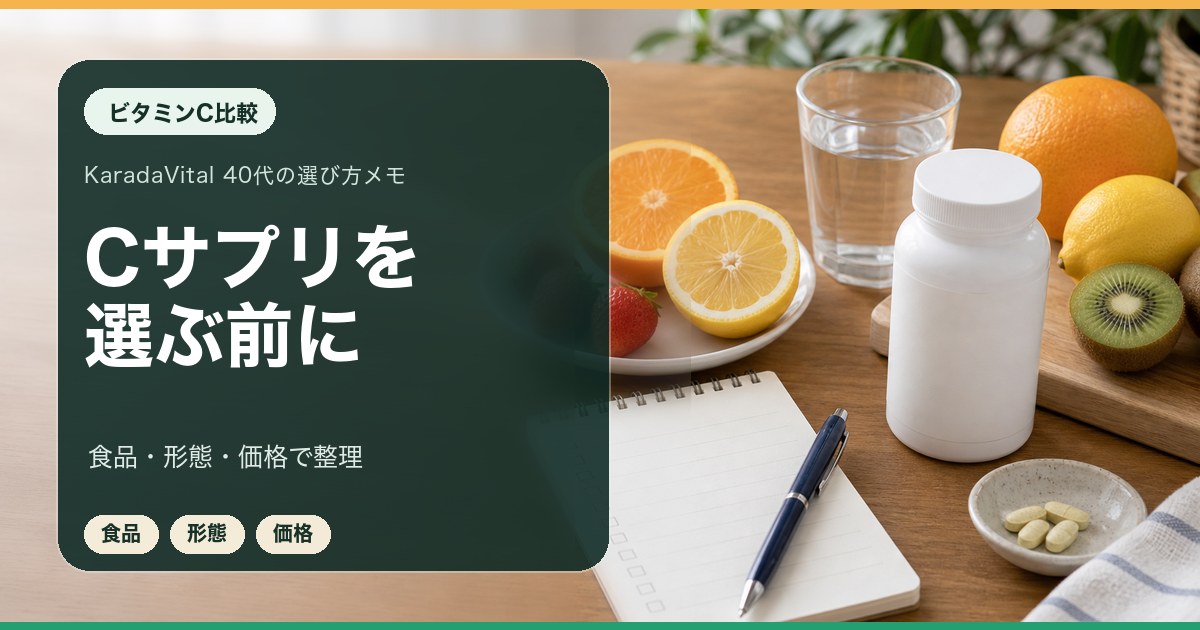 ビタミンCサプリを食品とあわせて比較するメモ