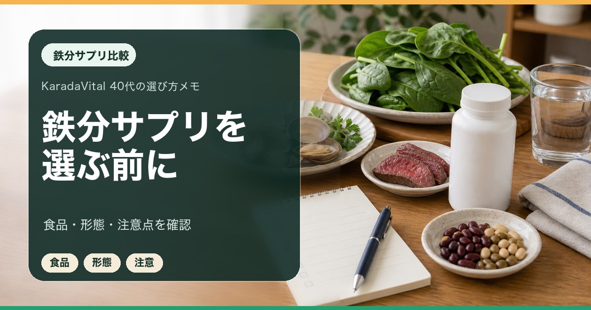 鉄分サプリを食品と形態で比較するメモ