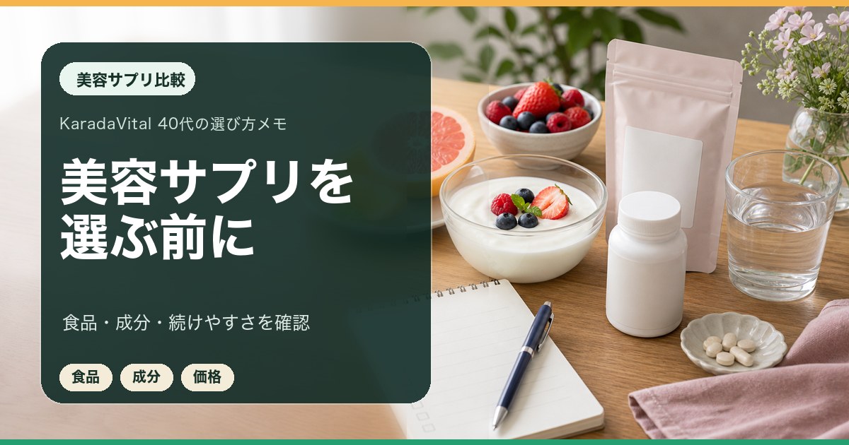 美容サプリを食品とあわせて比較するメモ